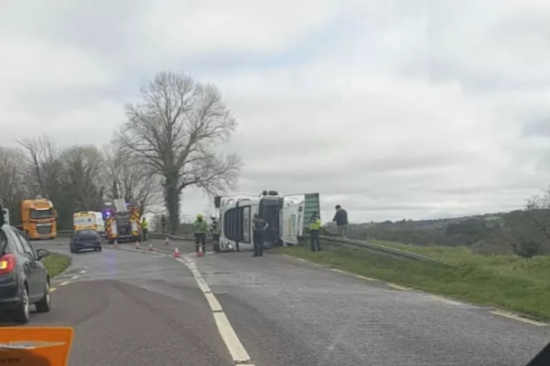Truck overturned outside Killarney