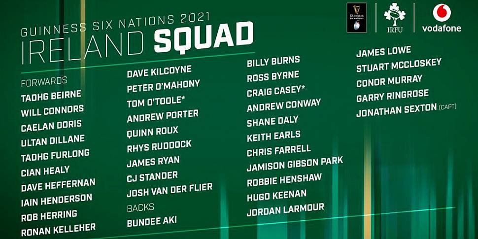 Ireland squad named for Six Na...