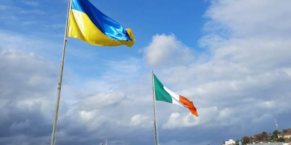 Ukrainian Flag Flying Over Cit...