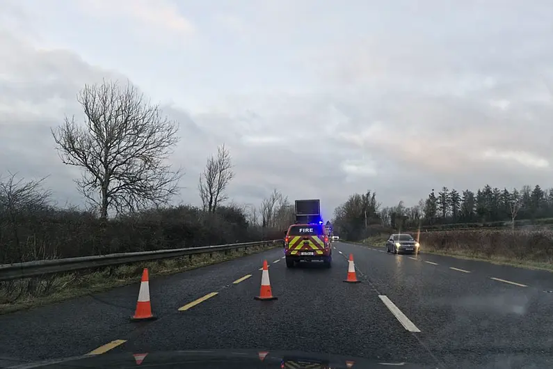 Emergency services on the scene of collision in Leitrim