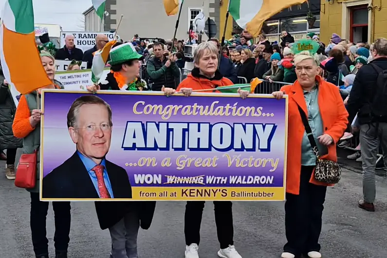 WATCH: Moving tribute to deceased councillor Anthony Waldron at Ballintubber parade