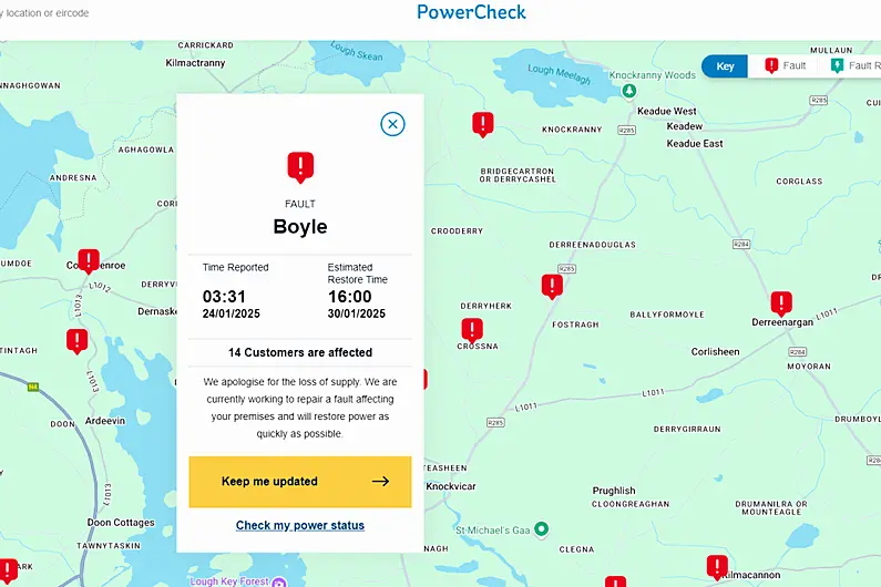 LISTEN: North Roscommon resident temporarily leaves house after sixth power cut in 11 months