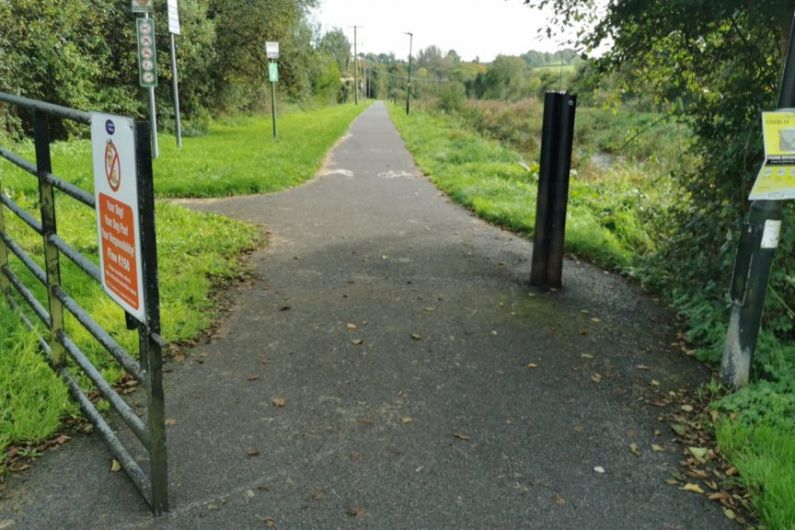 Vehicle enters Royal Canal Greenway in Longford