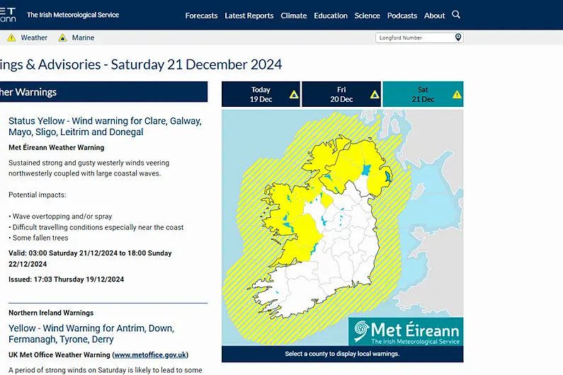 Weather warning issued for Co Leitrim this weekend, as strong winds expected