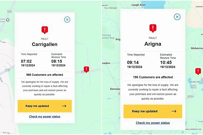 Almost 1,200 homes and businesses without electricity in south Leitrim
