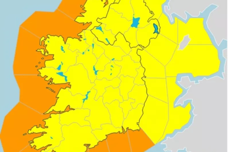 Yellow wind warning for Shannonside region tomorrow