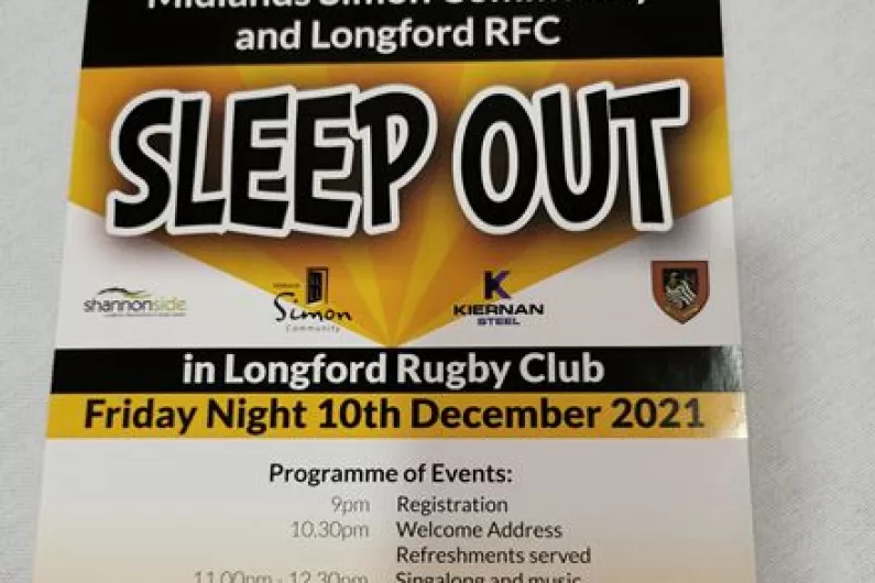 Longford Rugby Club to host this year's Sleep Out for Simon