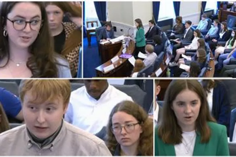 Local teenagers address Seanad on climate change