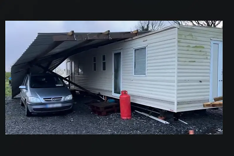 LISTEN: '100pc, we're lucky we weren't killed' - as shed roof falls onto mobile home in Ballaghaderreen