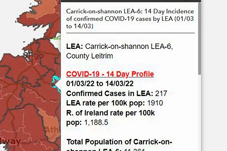 Two local electoral areas reporting high number of Covid cases in last fortnight