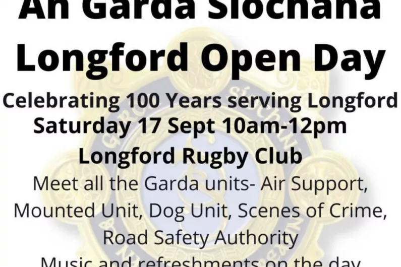 Garda Open Day takes place at Longford Rugby Club today