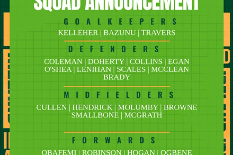 Ireland squad named for Norway and Malta friendlies