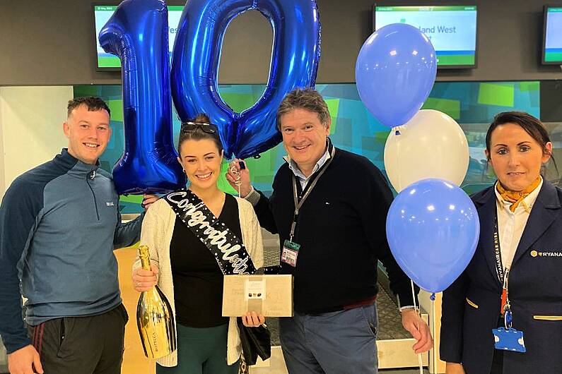 Roscommon woman becomes Ryanair's 10 millionth passenger at Knock Airport
