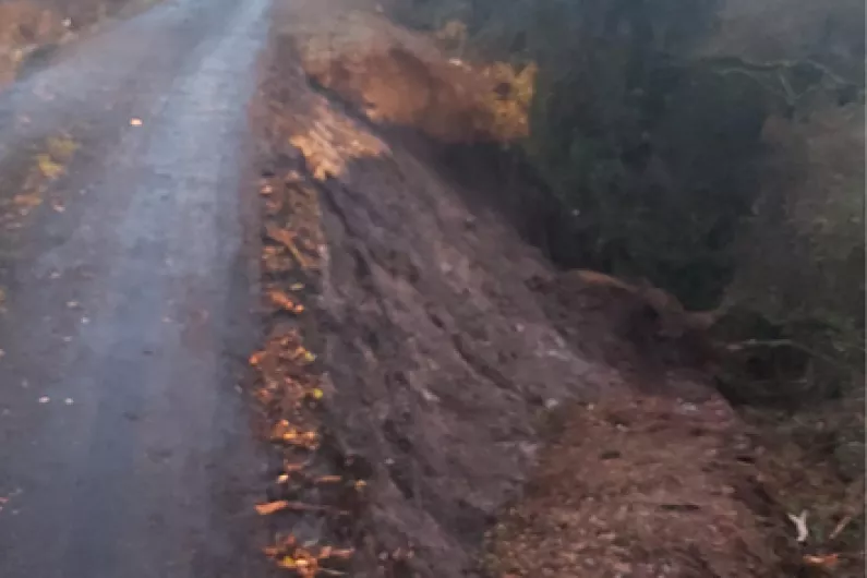 Leitrim road closed following landslide