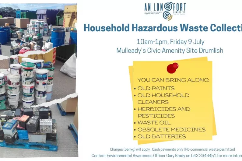 Longford County Council to host hazardous waste collection event today