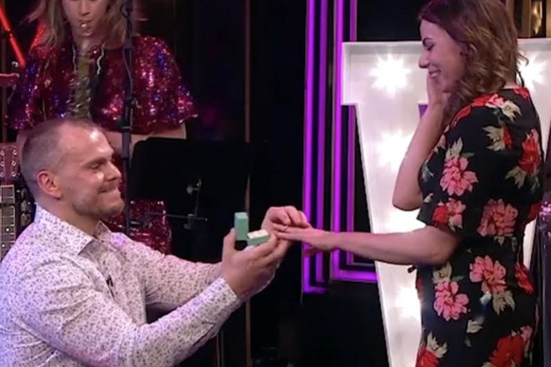 A Mullingar couple gets engaged on the Late Late Show last night