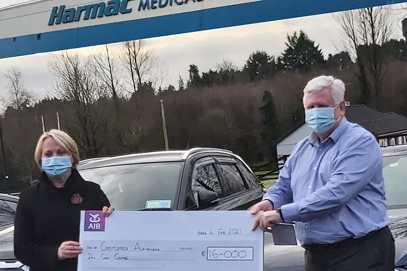 Staff from Harmac Medical Products in Castlerea have raised over 16,000 euro for Alzheimer Day Care Centre.