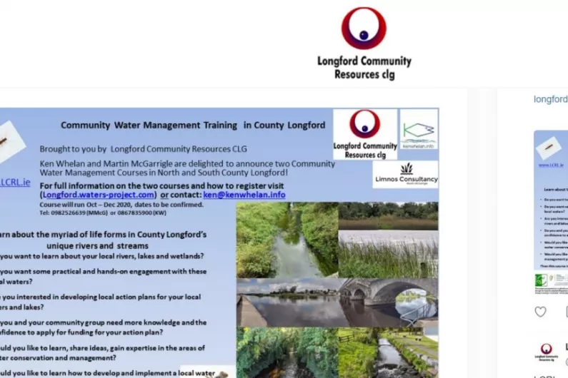 Free online water management courses beginning in Longford