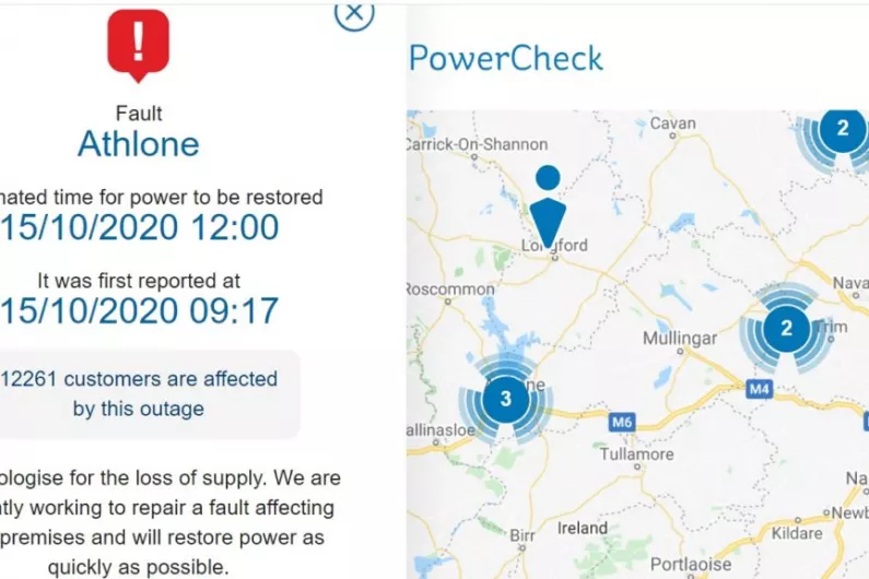 ESB says power should be restored to Roscommon, Ballygar and Glenamaddy by noon