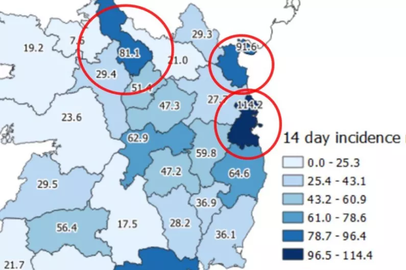 Leitrim's 14-day incidence rate of Covid third highest in the country