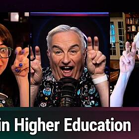 IM 824: Full-Body Air-Quotes - AI in Higher Education Image