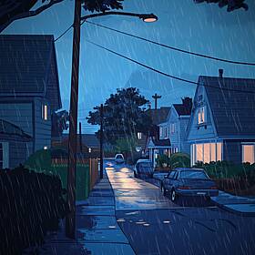 Rainy Neighborhood Ambience | Rain in the Suburbs Image