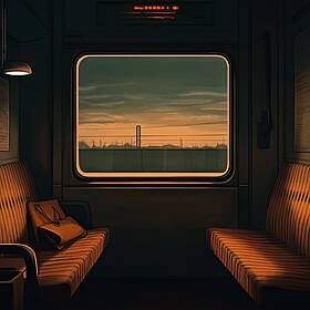Peaceful Train Cabin with Deep Sleep Music Image