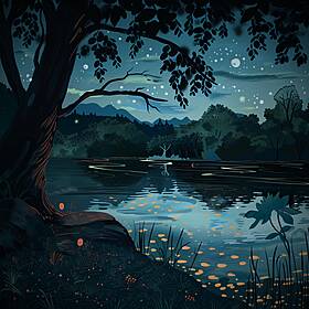 Summer Evening by the River Image