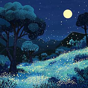 Midnight Meadow Breeze and Deep Sleep Tones Image