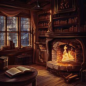 Reading by the Fire | Cozy Fireplace Ambience Image