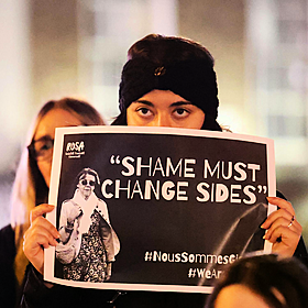 Andrea attends the ROSA gender violence march Image
