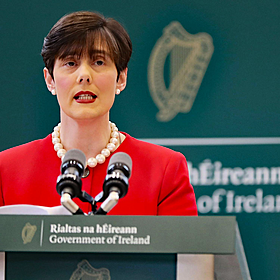 Norma Foley Minister for Education on leaving cert day Image