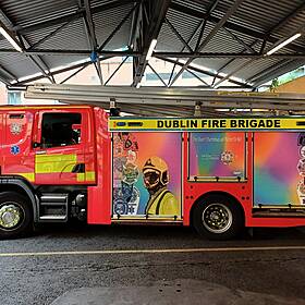 Bigoted Man Very Upset Over Pride Coloured Dublin Fire Engine Image