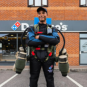 Domino's trials pizza delivery via jetsuit at Glastonbury Image