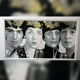 Man creates art of the Beatles using only screws! Image