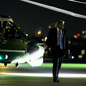 President Trump leaves the G7 Image