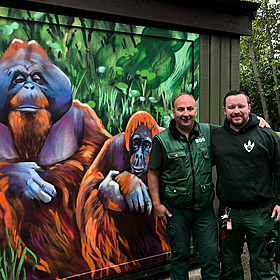 Henry McKean meets the zookeepers at Dublin Zoo Image