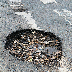 There has been a massive jump in complaints about potholes Image