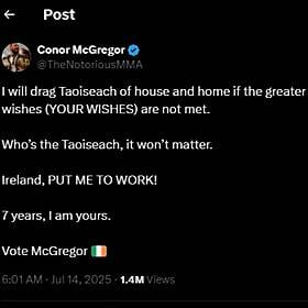 McGregor's Top Supporter Tells Us He'll Canvas & Vote For Him As President Image