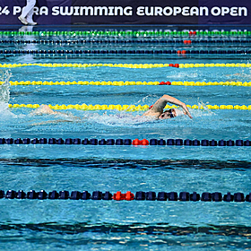 Cork sitting on unassembled Olympic swimming pool Image