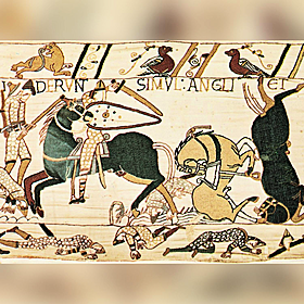 How many penises are on this medieval tapestry? Image