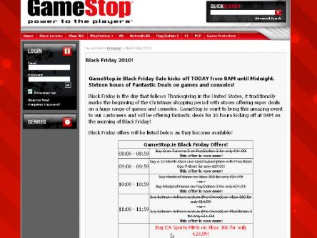 GameStop holds Black Friday deals in Ireland