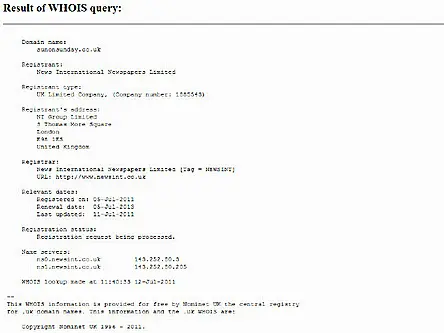 News International gains SunonSunday.co.uk domain