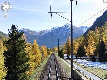 Google Street View boards train through Swiss Alps