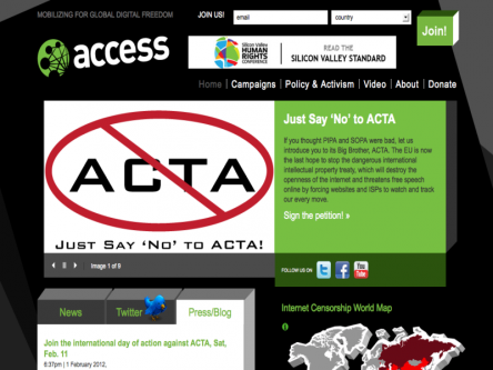 11 February declared day of action against ACTA