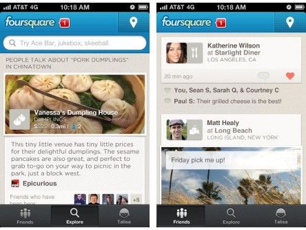 Foursquare gets a suggestive redesign