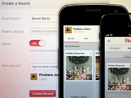 Pinterest now allows users to create secret boards