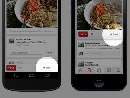 Pinterest implements ‘Send’ button to enable image sharing