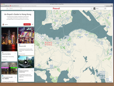 Pinterest puts its boards on the map with Place Pins