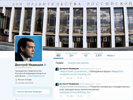 Russian PM says ‘dasvidaniya’ in hacked tweets